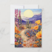 Desert Hues Floral Wedding RSVP Karte (Rückseite)