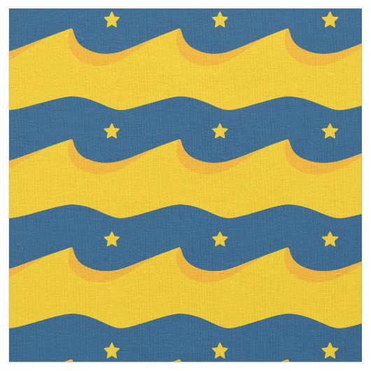 Desert in the night - a blue and yellow pattern stoff (Nahaufnahme)