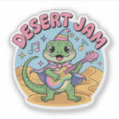 Desert Jam Lizard Playing Keytar Aufkleber (Vorderseite)