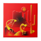 Desert Kokopelli Fliese (Vorderseite)