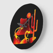 Desert Kokopelli Große Wanduhr (Winkel)