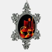 Desert Kokopelli Schneeflocken Zinn-Ornament (Links)