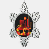 Desert Kokopelli Schneeflocken Zinn-Ornament (Rechts)