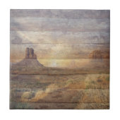 Desert Landscape Monument Valley And Cloudy Sky Fliese (Vorderseite)
