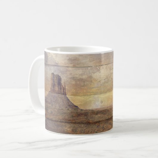 Desert Landscape Monument Valley And Cloudy Sky Kaffeetasse (Vorderseite Links)