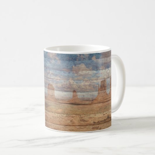 Desert Landscape Sandstone Buttes And Heavenly Sky Kaffeetasse (VorderseiteRechts)
