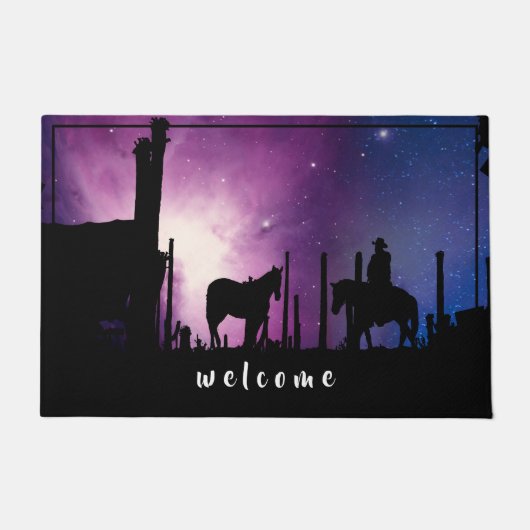 DESERT LIGHTS COWBOY TRAIL DOORMAT FUßMATTE (Vorderseite)