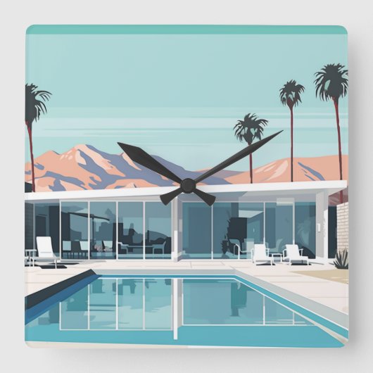 DESERT LIVING #4 QUADRATISCHE WANDUHR (Vorderseite)