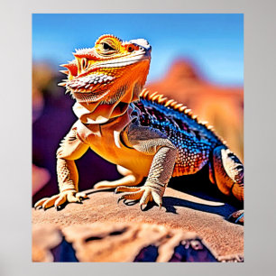 Desert Lizard Nah-up Design Poster