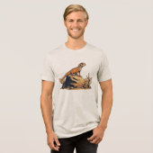 Desert Lizard Vintag Style Tri-Blend Shirt (Vorderseite voll)