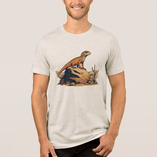 Desert Lizard Vintag Style Tri-Blend Shirt (Vorderseite)