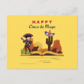 Desert Mariachi Skeleton Cinco de Mayo Postkarte (Vorderseite)