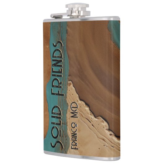 Desert Mirage Dune Oasis Earthy Flow Text Flachmann (Links)