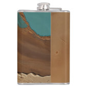 Desert Mirage Dune Oasis Earthy Flow Text Flachmann (Rückseite)