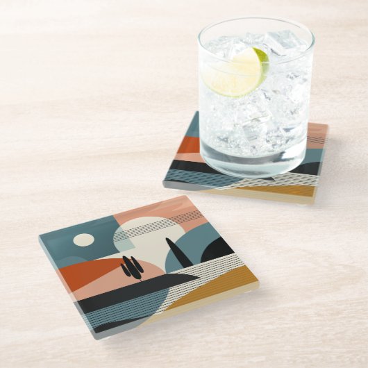 Desert Mirage Glasuntersetzer (Schrägansicht)