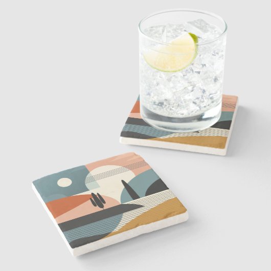 Desert Mirage Steinuntersetzer (Seitenansicht)