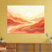 Desert Mirage – Warm Earth Fluid 40"x32" Abstract Leinwanddruck (Insitu (Wohnzimmer))