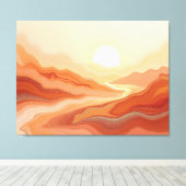 Desert Mirage – Warm Earth Fluid 40"x32" Abstract Leinwanddruck (Insitu (Holzboden))