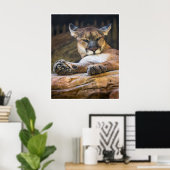 Desert Monarch: The Resting Cougar Poster (Heimbüro)
