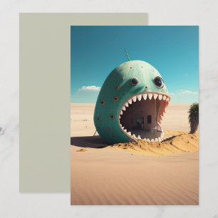Desert monster house dankeskarte