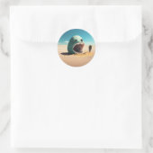 Desert monster house runder aufkleber (Tasche)