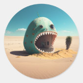 Desert monster house runder aufkleber (Vorderseite)