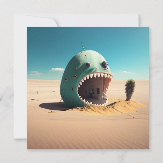 Desert monster house save the date (Vorderseite)