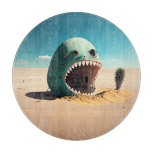 Desert monster house schneidebrett