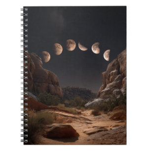 Desert Moon Phases Night Notebook Notizblock