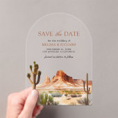 Desert Mountain Cactus Wedding Save the Date Acryleinladungen (Insitu (Handheld))