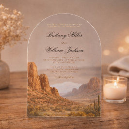 Desert Mountain Landscape Southwestern Wedding Acryleinladungen