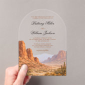 Desert Mountain Landscape Southwestern Wedding Acryleinladungen (Insitu (Handheld))
