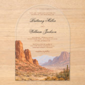 Desert Mountain Landscape Southwestern Wedding Acryleinladungen (Vorderseite)