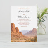 Desert Mountain Landscape Southwestern Wedding Einladung (Stehend Vorderseite)