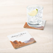 Desert Mountain Landscape Southwestern Wedding Rechteckiger Pappuntersetzer (Vor Ort)