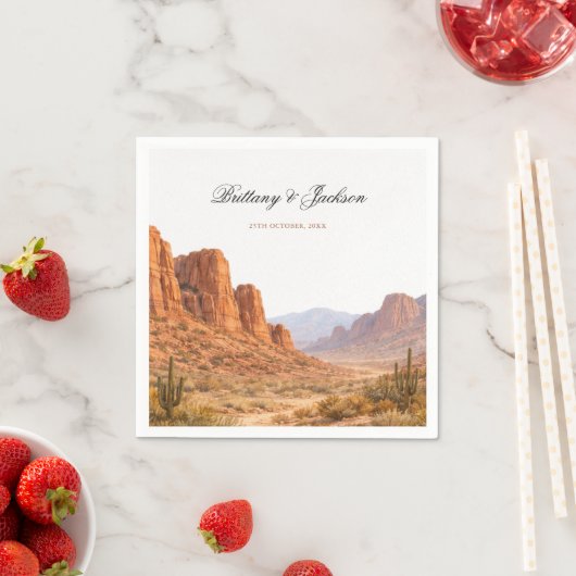 Desert Mountain Landscape Southwestern Wedding Serviette (Beispiel)
