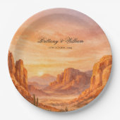 Desert Mountain Landscape Wedding  Pappteller (Vorderseite)