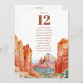 Desert Mountain Table Number Seating Chart Einladung (Vorne/Hinten)