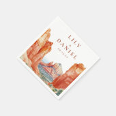 Desert Mountain Watercolor Destination Wedding Serviette (Ecke)