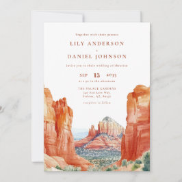 Desert Mountain Watercolor Elegant Wedding Einladung