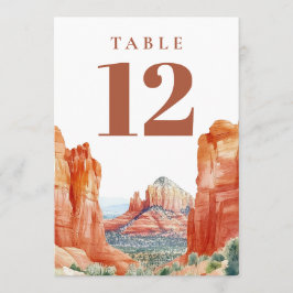 Desert Mountain Watercolor Table Number Einladung