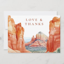 Desert Mountain Wedding Photo Thank You Card Dankeskarte