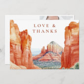 Desert Mountain Wedding Photo Thank You Card Dankeskarte (Vorne/Hinten)