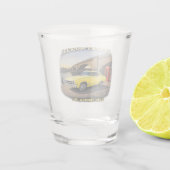 Desert Muscle Retro Car Design Schnapsglas (Rückseite)