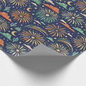 Desert Night Fireworks Celebration Pattern Geschenkpapier (Ecke)