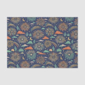 Desert Night Fireworks Celebration Pattern Seidenpapier (Vorderseite)