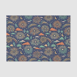 Desert Night Fireworks Celebration Pattern Seidenpapier