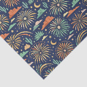 Desert Night Fireworks Celebration Pattern Seidenpapier (Ausschnitt)