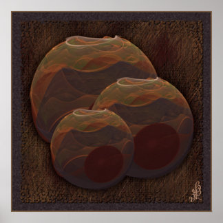 Desert Oasis Fraktal Potterie Abstrakte Kunst Poster