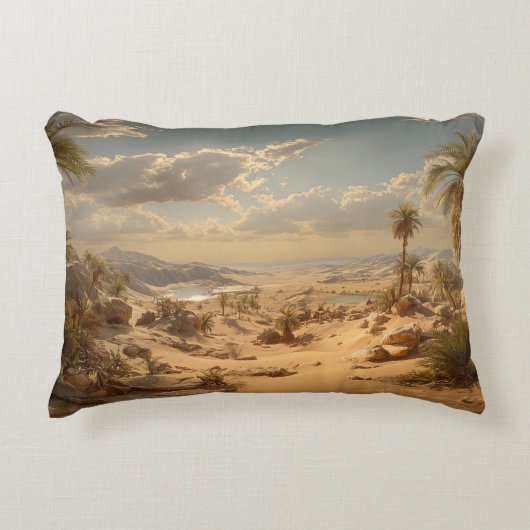Desert Oasis Palm Trees Pillow Dekokissen (Vorderseite)